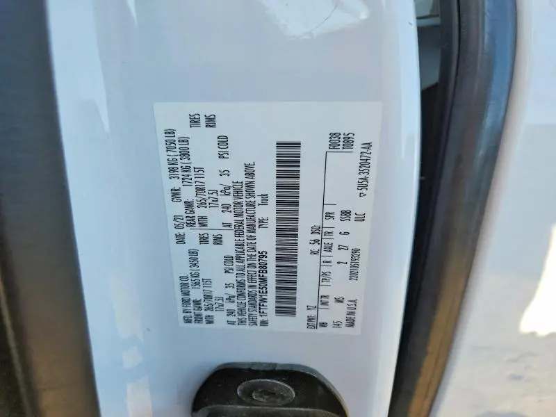 2021 FORD F150 SUPERCREW  