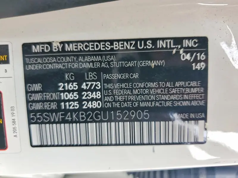 2016 MERCEDES-BENZ C 300 4MATIC  