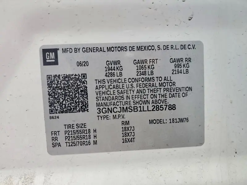 2020 CHEVROLET TRAX PREMIER  