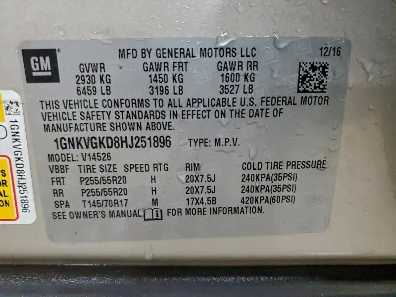 2017 CHEVROLET TRAVERSE LT  