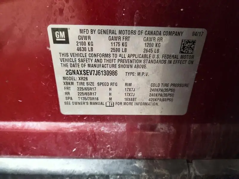 2018 CHEVROLET EQUINOX LT  