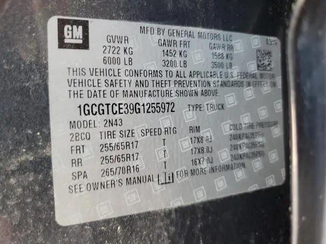 2016 CHEVROLET COLORADO LT  