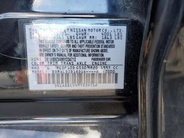 2021 NISSAN SENTRA SV