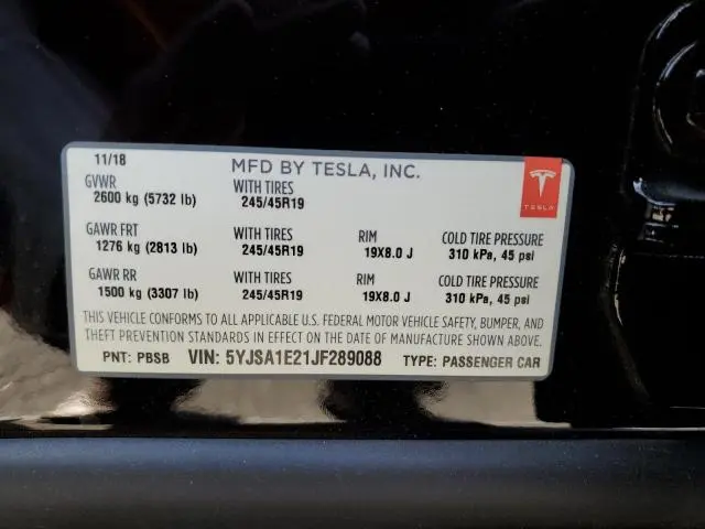 2018 TESLA MODEL S   