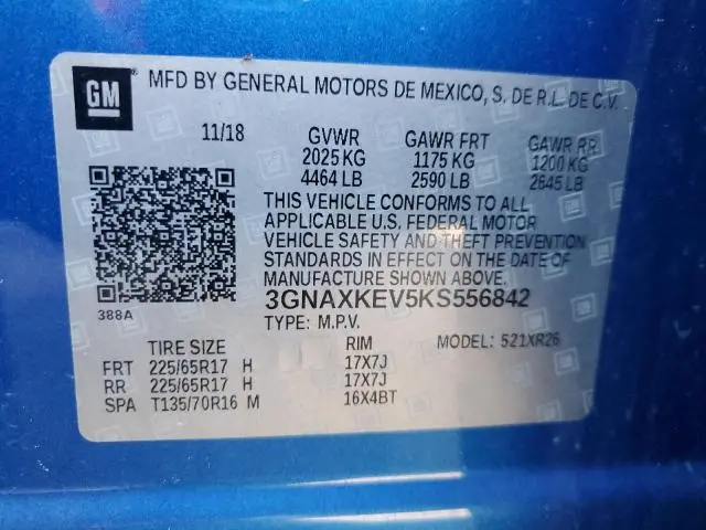 2019 CHEVROLET EQUINOX LT  