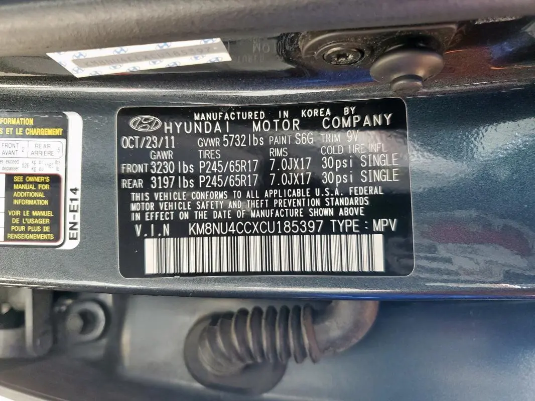 2012 HYUNDAI VERACRUZ GLS  