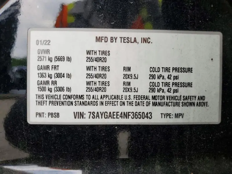 2022 TESLA MODEL Y   