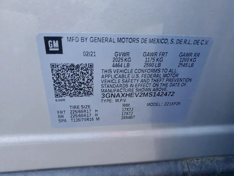 2021 CHEVROLET EQUINOX LS  