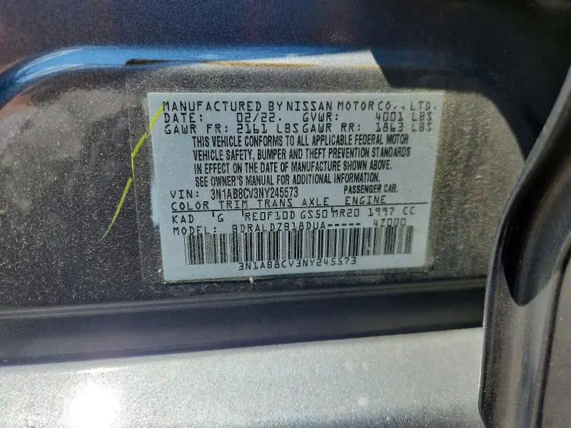 2022 NISSAN SENTRA SV  
