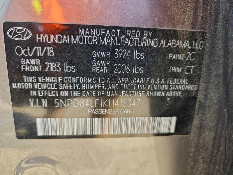 2019 HYUNDAI ELANTRA SEL  