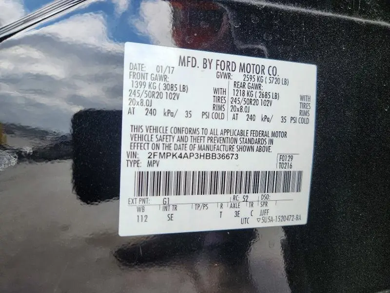 2017 FORD EDGE SPORT  