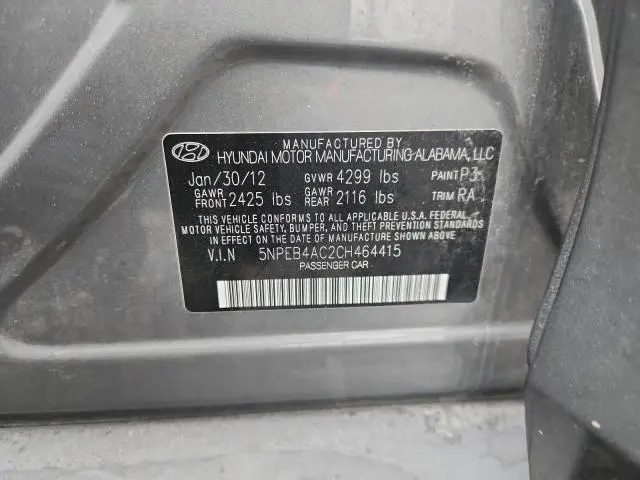 2012 HYUNDAI SONATA GLS  