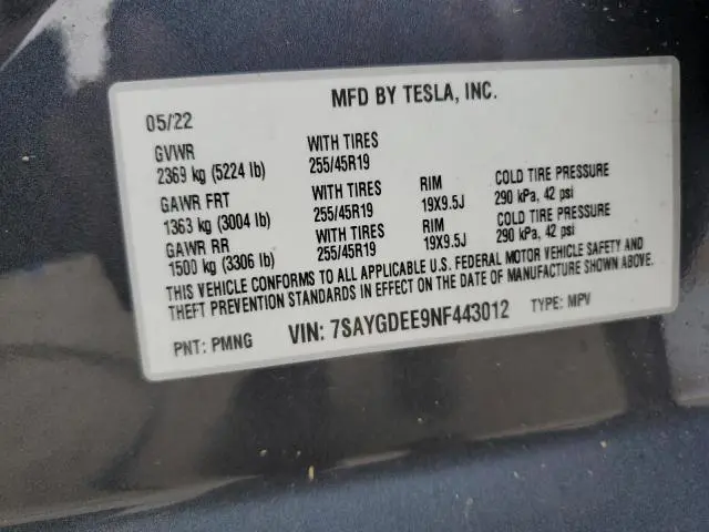 2022 TESLA MODEL Y   
