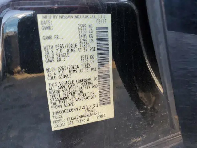 2017 NISSAN FRONTIER S  