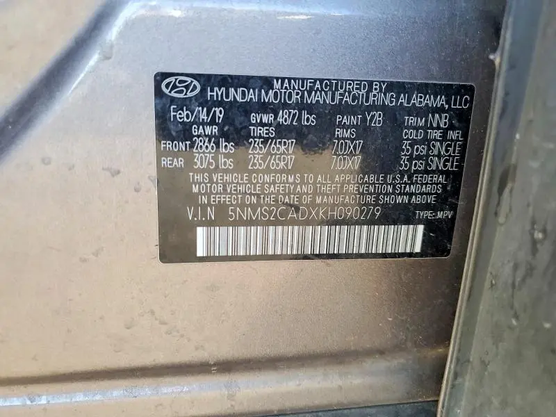 2019 HYUNDAI SANTA FE SE  