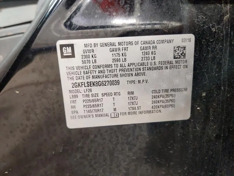 2016 GMC TERRAIN SLE  
