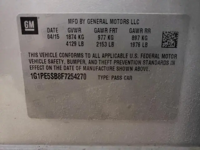 2015 CHEVROLET CRUZE LT  