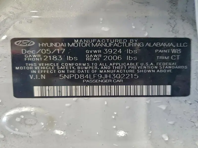 2018 HYUNDAI ELANTRA SEL  