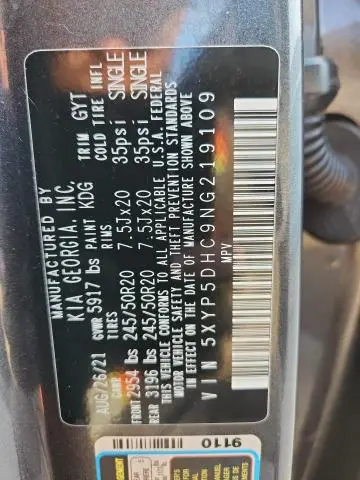 2022 KIA TELLURIDE SX  