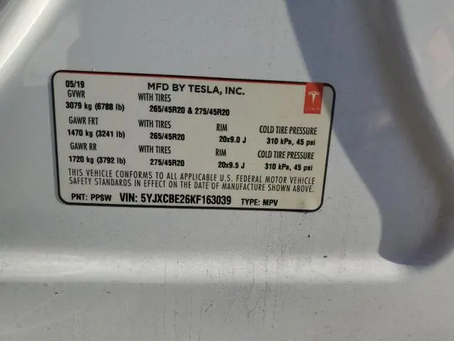 2019 TESLA MODEL X   