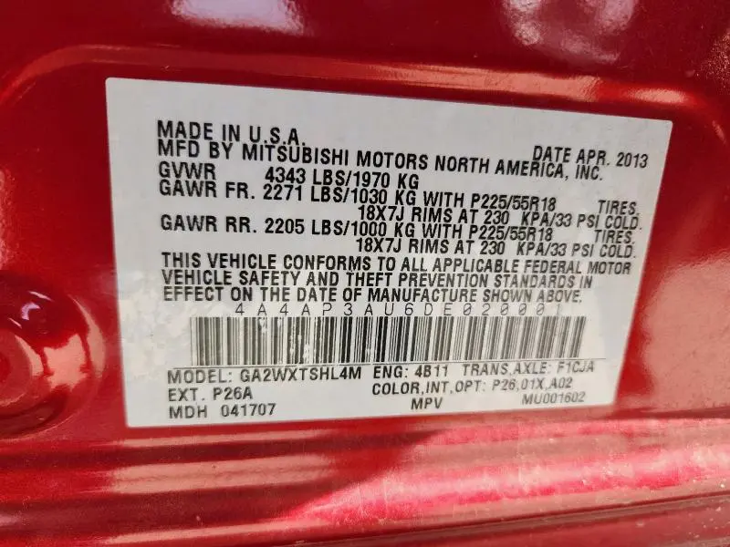 2013 MITSUBISHI OUTLANDER SPORT ES