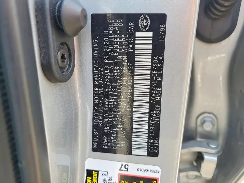 2022 TOYOTA CAMRY SE  