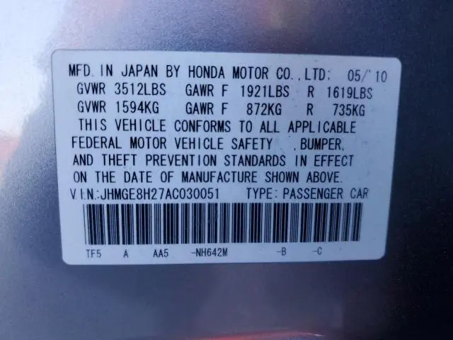 2010 HONDA FIT   