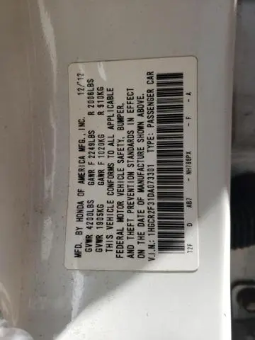 2013 HONDA ACCORD LX
