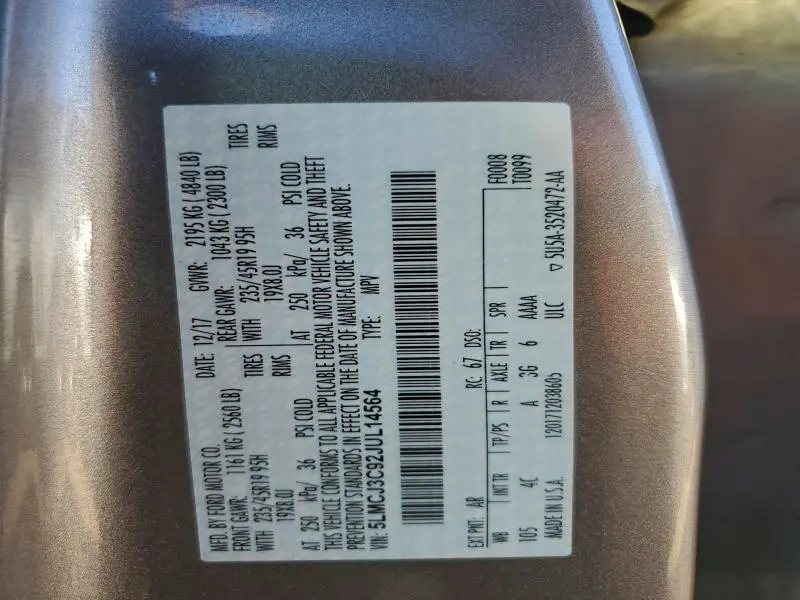 2018 LINCOLN MKC RESERVE  