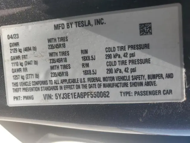 2023 TESLA MODEL 3 