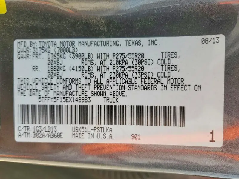 2014 TOYOTA TUNDRA CREWMAX LIMITED  