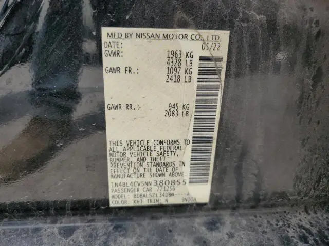 2022 NISSAN ALTIMA SR  