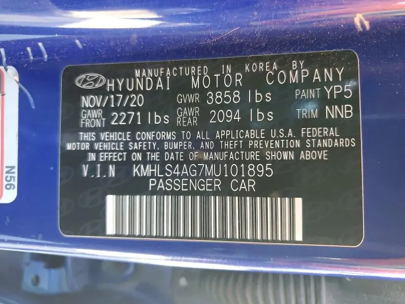 2021 HYUNDAI ELANTRA SEL  