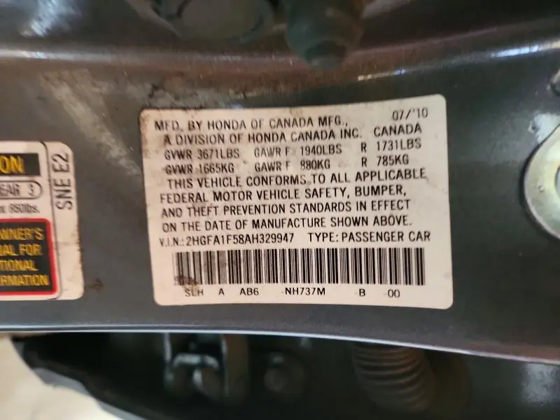 2010 HONDA CIVIC LX  