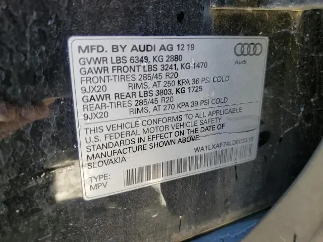 2020 AUDI Q7 PREMIUM PLUS  