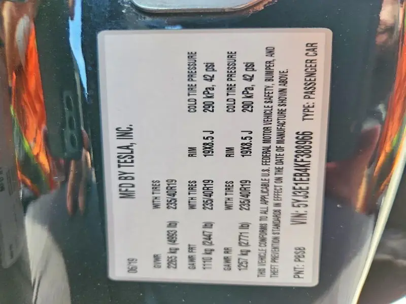 2019 TESLA MODEL 3   