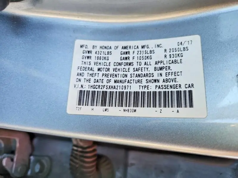 2017 HONDA ACCORD SPORT  