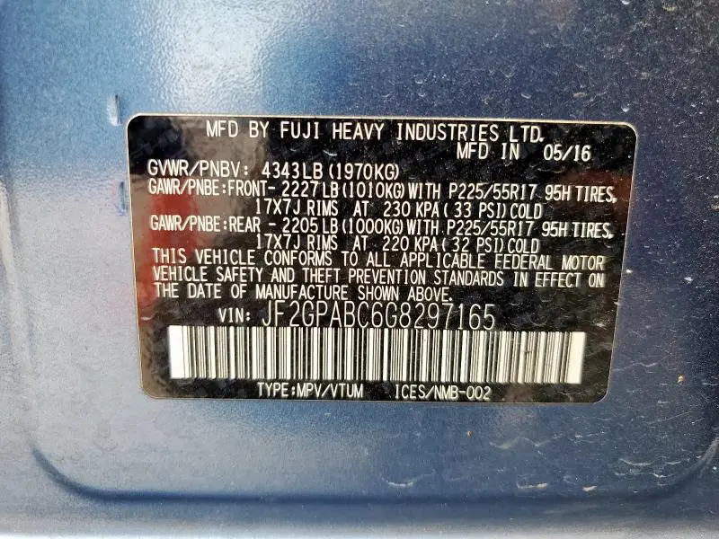 2016 SUBARU CROSSTREK PREMIUM  