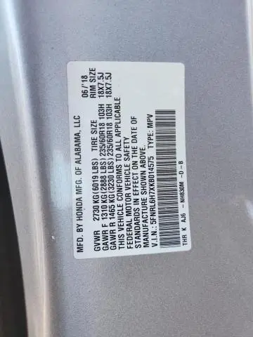 2019 HONDA ODYSSEY EXL  