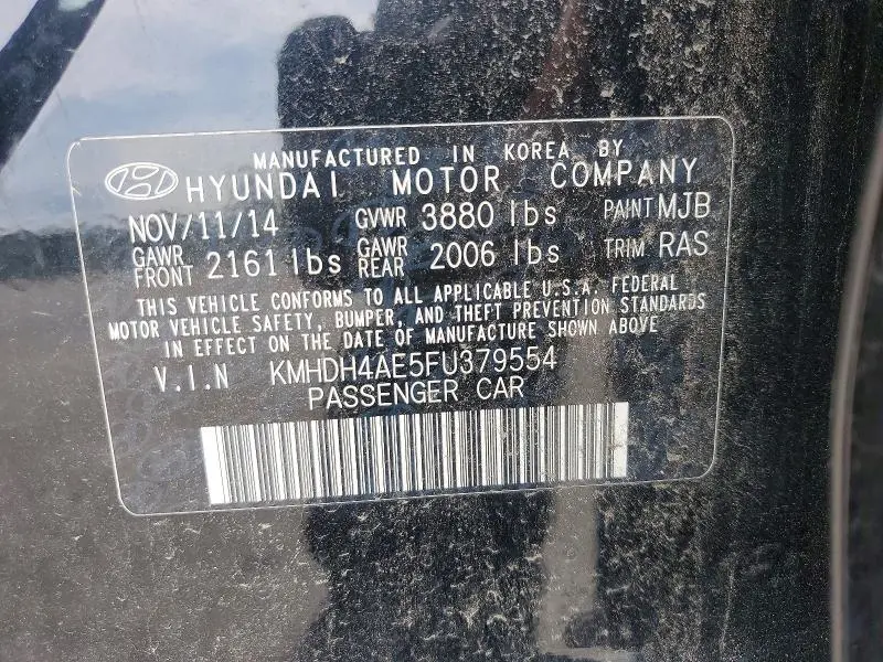 2015 HYUNDAI ELANTRA SE  