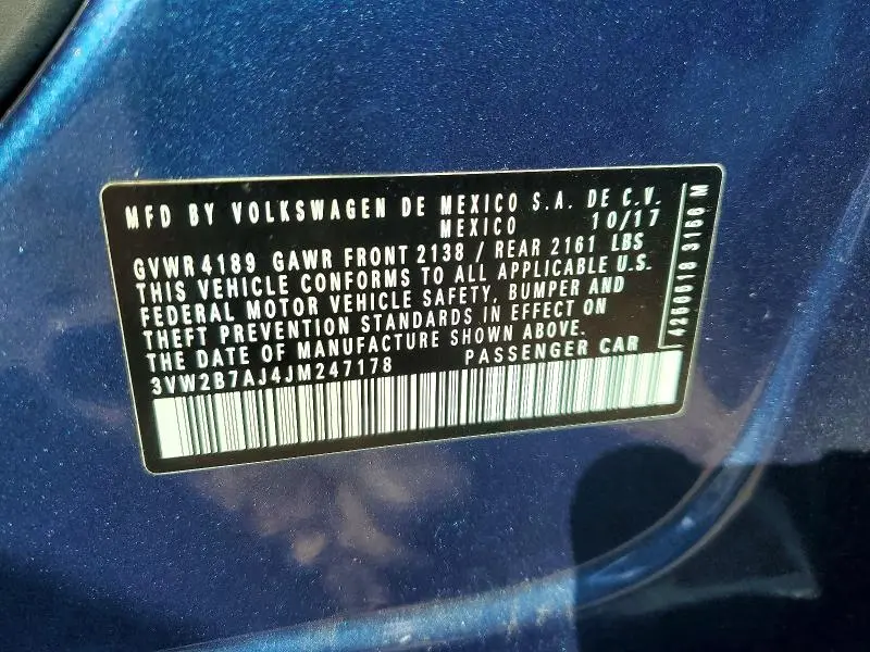 2018 VOLKSWAGEN JETTA S  