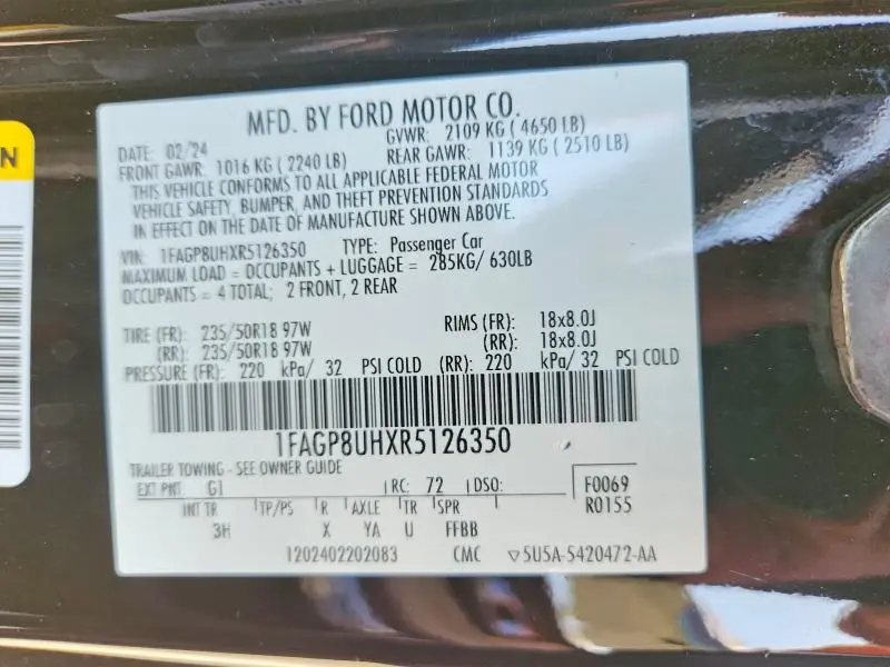 2024 FORD MUSTANG   