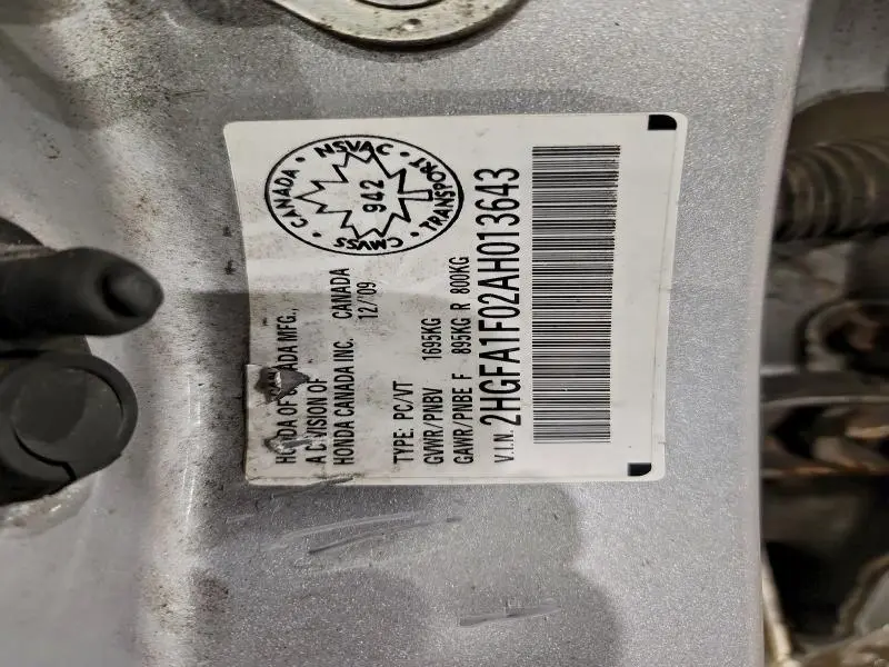 2010 HONDA CIVIC EXL  