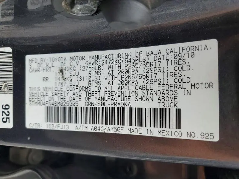 2011 TOYOTA TACOMA DOUBLE CAB LONG BED  