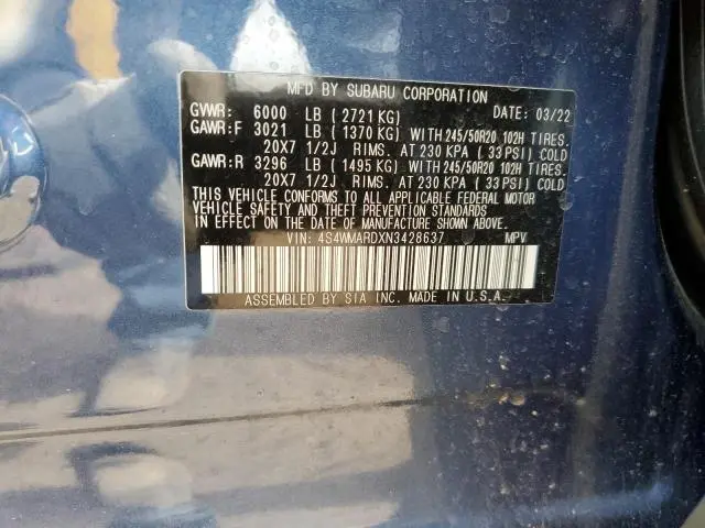 2022 SUBARU ASCENT TOURING  