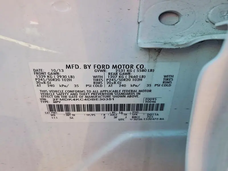 2013 FORD EDGE LIMITED  
