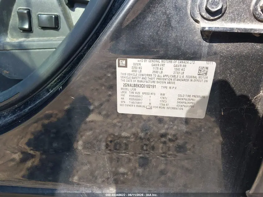 2012 CHEVROLET EQUINOX LS