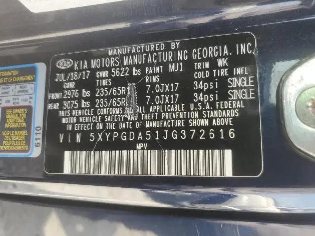 2018 KIA SORENTO LX  