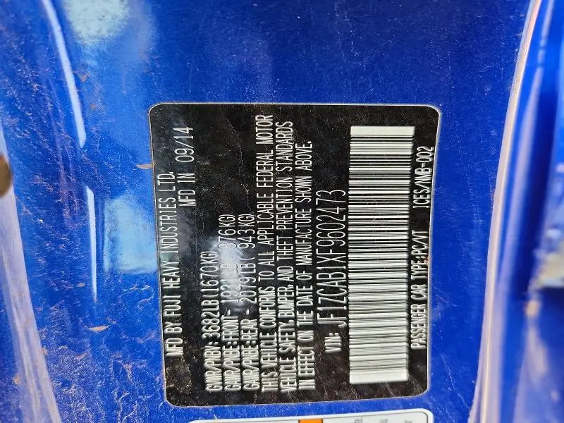 2015 SUBARU BRZ 2.0 PREMIUM  