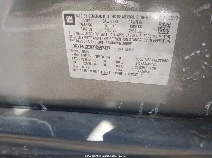 2013 CADILLAC SRX LUXURY COLLECTION